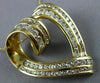 ESTATE EXTRA LARGE 3.07CT DIAMOND 14KT YELLOW GOLD 3D OPEN HEART SLIDE PENDANT