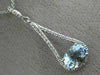 ESTATE LARGE 1.76CT DIAMOND & AAA AQUAMARINE 14KT WHITE GOLD TRIANGULAR PENDANT