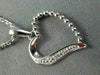 ESTATE SMALL .03CT DIAMOND 14KT WHITE GOLD OPEN HEART FILIGREE FLOATING PENDANT