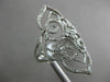 ESTATE LARGE .46CT ROUND DIAMOND 14KT WHITE GOLD OPEN FILIGREE FLUER DE LIS RING