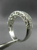 ESTATE WIDE .80CT DIAMOND 14KT WHITE GOLD OPEN FILIGREE TWO ROW ANNIVERSARY RING