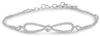 ESTATE .23CT DIAMOND 14K WHITE GOLD 3D CLASSIC ROUND PAVE INFINITY LOVE BRACELET