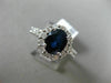 LARGE 3.15CT DIAMOND & AAA OVAL SAPPHIRE 14KT WHITE GOLD 3D HALO ENGAGEMENT RING