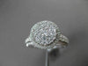 ESTATE 1.15CT DIAMOND 18KT WHITE GOLD 3D HALO CLUSTER PROMISE ENGAGEMENT RING