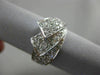 ESTATE WIDE .85CT ROUND DIAMOND 14KT WHITE GOLD 3D PAVE MULTI ROW FUN LOVE RING