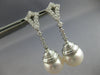 LARGE .90CT DIAMOND & AAA SOUTH SEA PEARL 18K WHITE GOLD 3D CHANDELIER EARRINGS