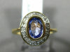 ESTATE 1.16CT DIAMOND & AAA TANZANITE 14KT GOLD BEZEL HALO OVAL ENGAGEMENT RING