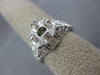 ESTATE LARGE .57CT DIAMOND 18KT WHITE GOLD FILIGREE SEMI MOUNT ENGAGEMENT RING