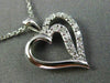ESTATE .15CT DIAMOND 14KT WHITE GOLD DOUBLE OPEN HEART LOVE PENDANT WITH CHAIN