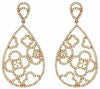 ESTATE EXTRA LARGE 1.85CT DIAMOND 14KT ROSE GOLD TEAR DROP OPEN FLOWER EARRINGS