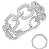 WIDE .47CT DIAMOND 14KT WHITE GOLD 3D SQUARE LOVE KNOT 3/4TH ETERNITY FUN RING