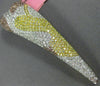 LARGE 4.23CT WHITE PINK & FANCY YELLOW DIAMONDS 18KT ROSE GOLD 3D HEART PENDANT