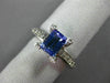 ESTATE LARGE 1.34CT DIAMOND & TANZANITE 14K WHITE GOLD 3D ENGAGEMENT ETOILE RING