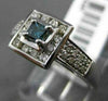 ESTATE .45CT WHITE & BLUE DIAMOND 14KT WHITE GOLD 3D SQUARE HALO PROMISE RING