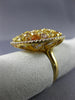 ESTATE LARGE GIA 4.22CT MULTI COLOR FANCY DIAMOND 18K 2 TONE GOLD CLUSTER RING