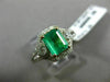 ESTATE 1.77CT DIAMOND & AAA EMERALD 14KT 2 TONE GOLD SQUARE HALO ENGAGEMENT RING