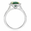 ESTATE 2.60CT DIAMOND & AAA EMERALD 18K 2 TONE GOLD OVAL CLASSIC ENGAGEMENT RING
