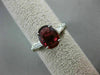 LARGE 2.69CT BAGUETTE DIAMOND & OVAL SPINEL TOURMALINE PLATINUM ENGAGEMENT RING