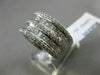 ESTATE LARGE 2.59CT DIAMOND 14KT WHITE GOLD MULTI ROW SEMI ETERNITY WEDDING RING