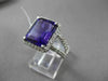 ESTATE LARGE 6.22CTW DIAMOND & AAA AMETHYST 14KT WHITE GOLD HALO ENGAGEMENT RING