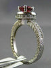 WIDE 1.2CT DIAMOND & AAA PINK TOURMALINE 14K WHITE GOLD FILIGREE ENGAGEMENT RING