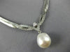 ESTATE .10CT DIAMOND & AAA SOUTH SEA PEARL 18KT WHITE GOLD FLAT NECKLACE #16480