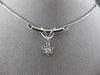 ESTATE .10CT DIAMOND PLATINUM SOLITAIRE DROP FLOWER NECKLACE BEAUTIFUL!! #9487