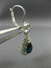 ANTIQUE 2.04CT DIAMOND & AAA SAPPHIRE 14KT WHITE GOLD 3D HANGING EARRINGS 18254