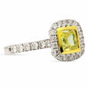 WIDE 2.55CT WHITE & FANCY YELLOW DIAMOND 18KT TWO TONE GOLD 3D ENGAGEMENT RING