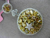 LARGE 4.03CT WHITE & FANCY COLOR DIAMOND 18K TWO TONE GOLD CIRCULAR STAR PENDANT