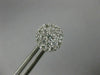 ESTATE LARGE 1.0CT DIAMOND 14KT WHITE GOLD SOLITAIRE HALO CLUSTER STUD EARRINGS