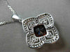 ESTATE 2.83CT WHITE & BLACK DIAMOND & GARNET 14K 2 TONE GOLD OPEN SQUARE PENDANT