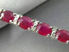 ESTATE WIDE 12.22CT DIAMOND & RUBY 18K WHITE GOLD CLASSIC OVAL TENNIS BRACELET