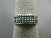 WIDE .56CT WHITE & BLUE DIAMOND 14K WHITE GOLD 3D 3 ROW WEDDING ANNIVERSARY RING