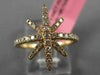 ESTATE LARGE .48CT DIAMOND 18KT ROSE GOLD 3D CLASSIC SNOWFLAKE STAR LOVE RING