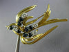 ESTATE 1.70CT DIAMOND & AAA SAPPHIRE 18KT YELLOW GOLD 3D BIRD BROOCH PIN #23874