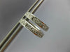 ANTIQUE .36CT DIAMOND 18KT WHITE GOLD SQUARE FILIGREE HUGGIE HOOP EARRINGS #7531