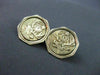 ANTIQUE LARGE 14K YELLOW GOLD OCTAGON HANDCRAFTED DOUBLE SIDED CUFF LINKS #21213