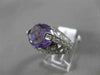 ESTATE 4.60CT DIAMOND & AAA AMETHYST 14KT WHITE GOLD 3D OPEN FILIGREE FUN RING