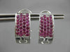 ESTATE WIDE 1.80CT AAA PINK SAPPHIRE 14KT WHITE GOLD PAVE CLIP ON EARRINGS
