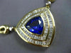 ESTATE MASSIVE 14.87CT DIAMOND & AAA TANZANITE 18K YELLOW GOLD TRILLION NECKLACE