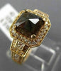 LARGE 1.68CT WHITE & CHOCOLATE FANCY DIAMOND 18KT ROSE GOLD HALO ENGAGEMENT RING