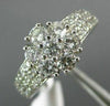 ESTATE 1.25CT ROUND DIAMOND 14K WHITE GOLD 3D CLASSIC FLOWER MULTI ROW LOVE RING