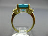 ESTATE LARGE 4.50CT DIAMOND & AAA BLUE APATITE 14KT YELLOW GOLD ENGAGEMENT RING