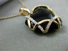 ESTATE .35CT DIAMOND & ONYX 14KT ROSE GOLD 3D HANDCRAFTED HEART FLOATING PENDANT