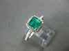 ESTATE 1.31CT AAA EMERALD & DIAMOND 14KT WHITE GOLD HALO ENGAGEMENT RING #22244