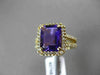 ESTATE 4.95CTW DIAMOND & AAA AMETHYST 14KT YELLOW GOLD 3D HALO ENGAGEMENT RING