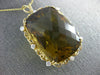 EXTRA LARGE 96.76CT DIAMOND & AAA SMOKY TOPAZ 14KT YELLOW GOLD FILIGREE PENDANT