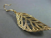 ESTATE LARGE 3.05CT DIAMOND 18K ROSE GOLD HANDCRAFTED LEAF PAVE HANGING EARRINGS