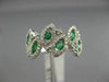 ESTATE WIDE .90CT DIAMOND & SAPPHIRE 14KT WHITE GOLD MULTI LEAF ETOILE LOVE RING